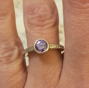 Brand New Bezel Set Amethyst Ring. Size 6. Sizable